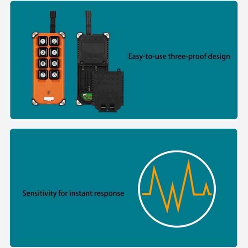 AC 220V-380V 8CH Channels 8CH RF Wireless Remote Control Switch Remote Control System Receiver Transmitter 315/433 MHz