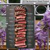 2D Flat, Vintage Beef Doneness Chart Metal Sign - Steak Guide with Rare, Medium Rare, Medium, Medium Done - Aluminium Retro Wall Art Suitable for