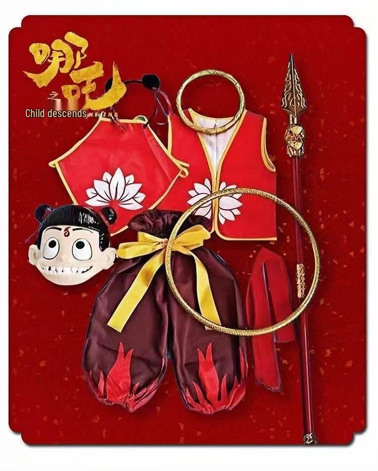 Cosplay kostým Nezha Démonické dítě pro děti - Unisex divadelní sada pro Den dětí