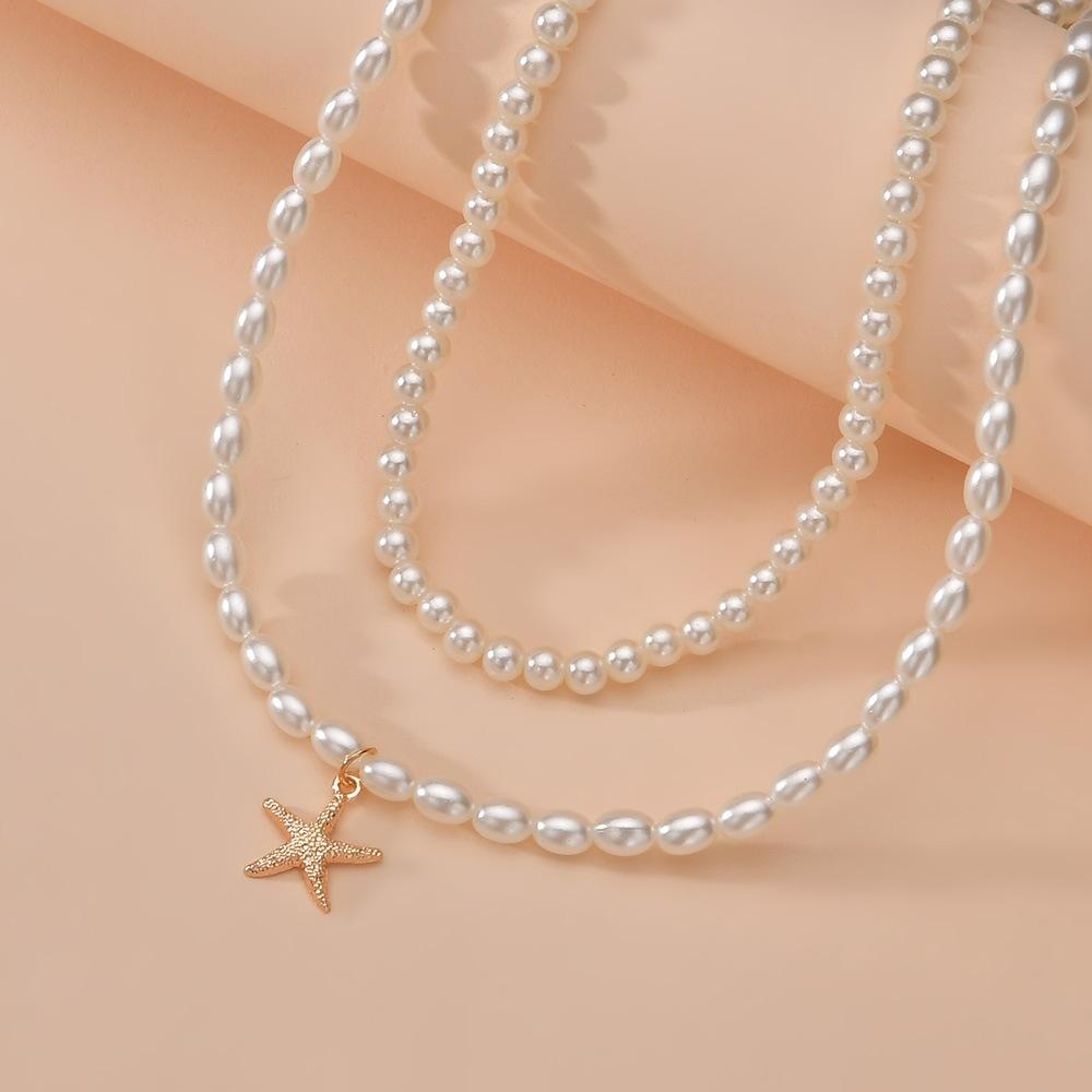 Wind, retro and simple multi-layer imitation pearl necklace women, accessories, jewelry supply