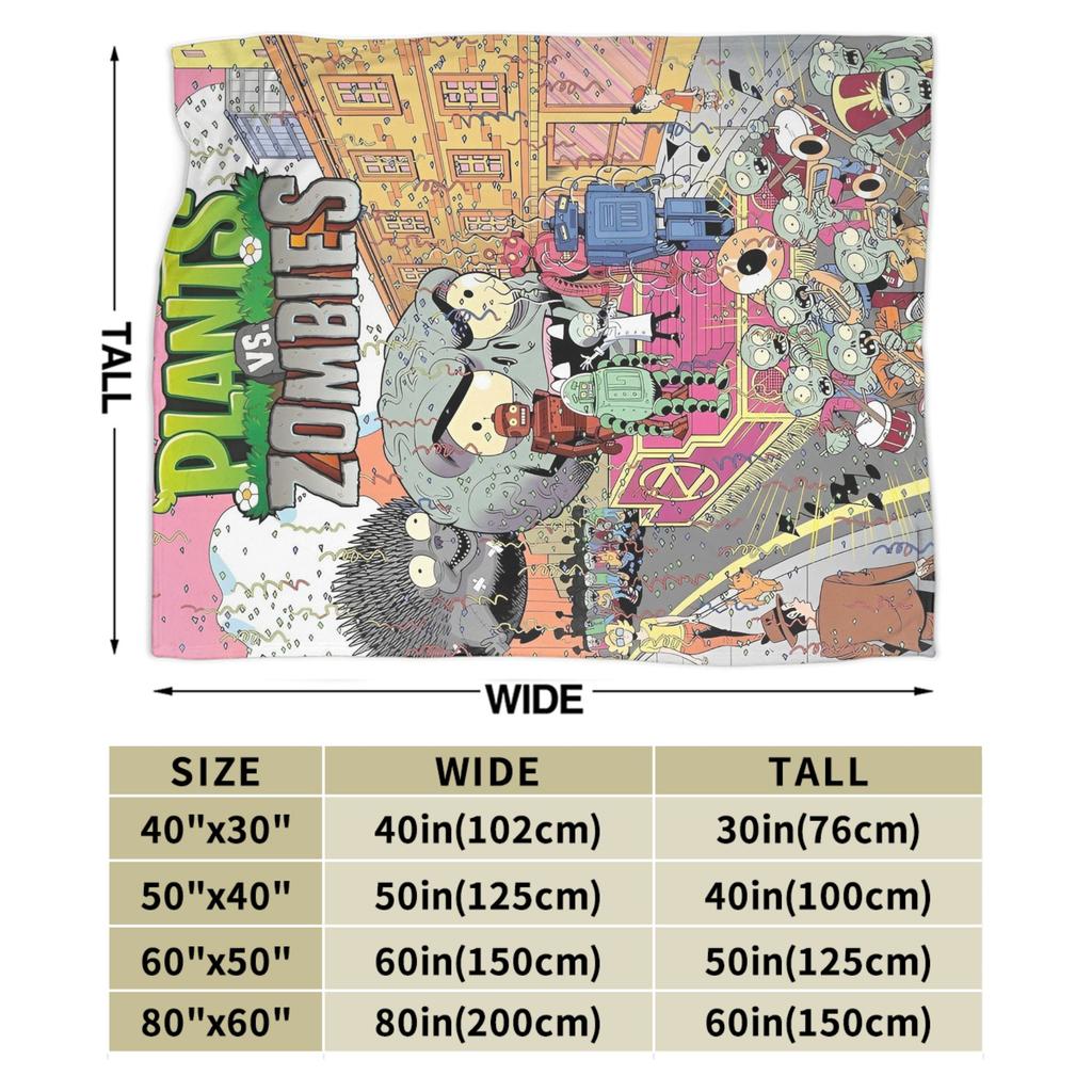 Gioco P-Plants-vs-Zombie Coperte Morbide Calde Coperta Plaid Peluche da Picnic Morbida Coperta Plaid da Divano Letto Copridivano Letto