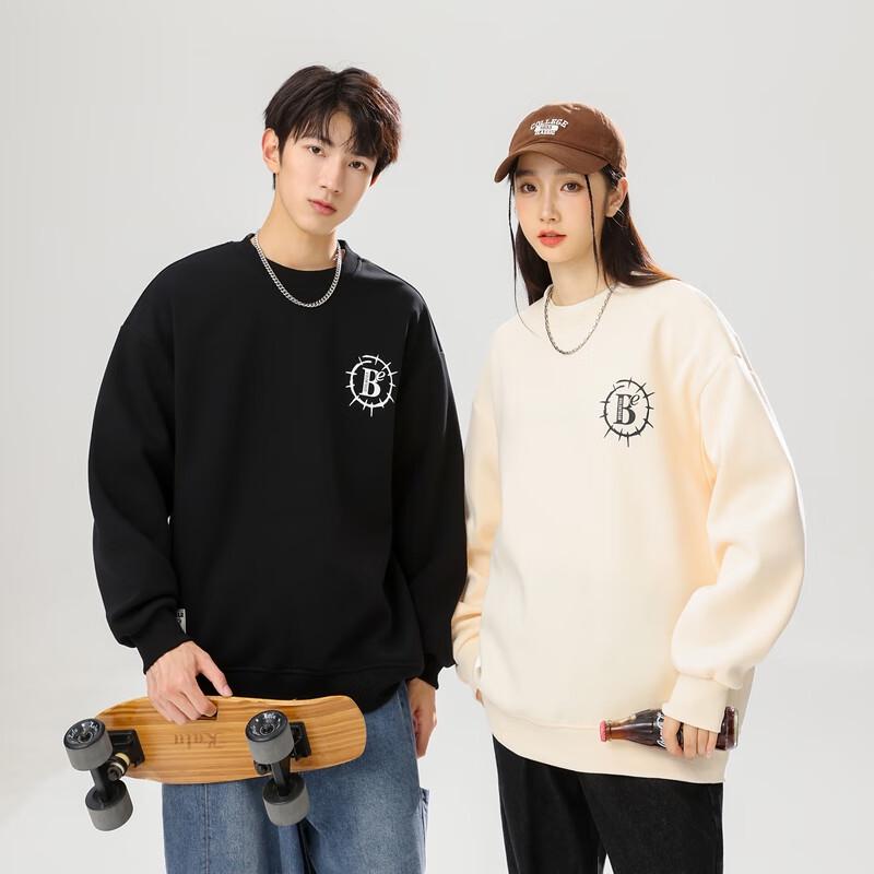 Fengxun Unisex Locker geschnittenes bedrucktes Rundhals-Sweatshirt