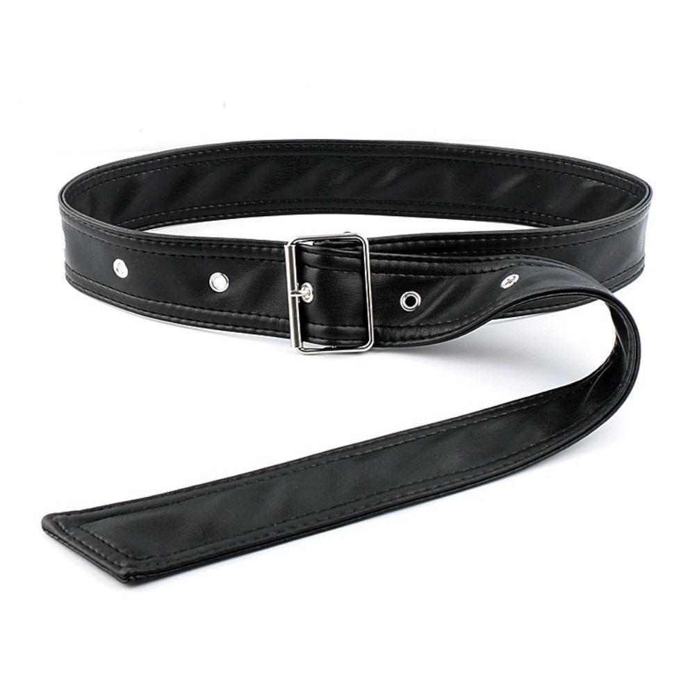 

Черный поясной ремень из искусственной кожи, ремень для пальто, модный ремень с игольной пряжкой, для пальто