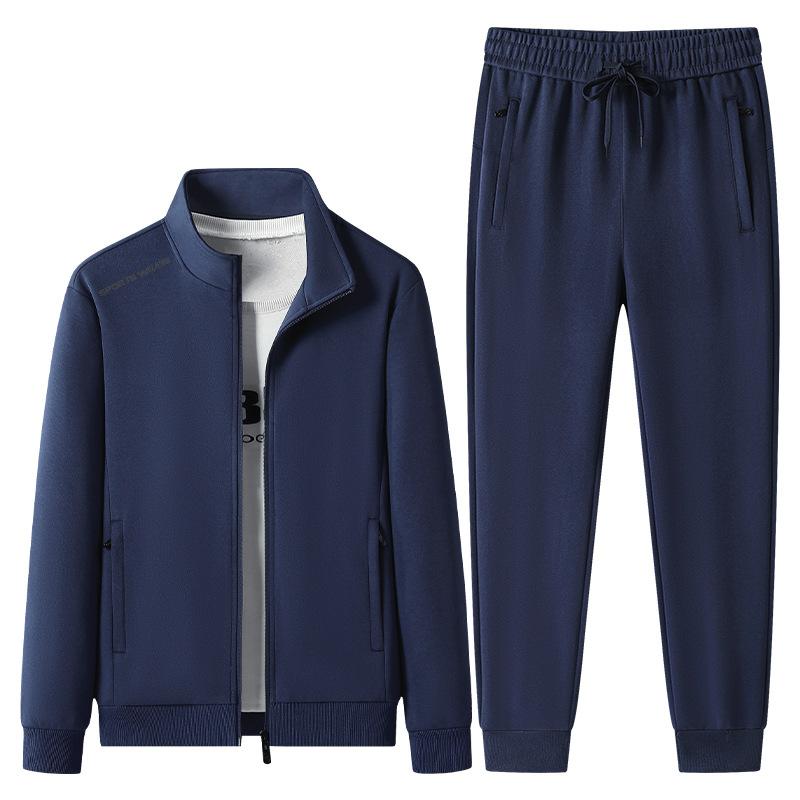 Men's Cotton Tracksuits 2 Piece Set Men Sets Outwear Jacket+Sweatpant Autumn Winter Homme Suit Men Running Fitness Suit