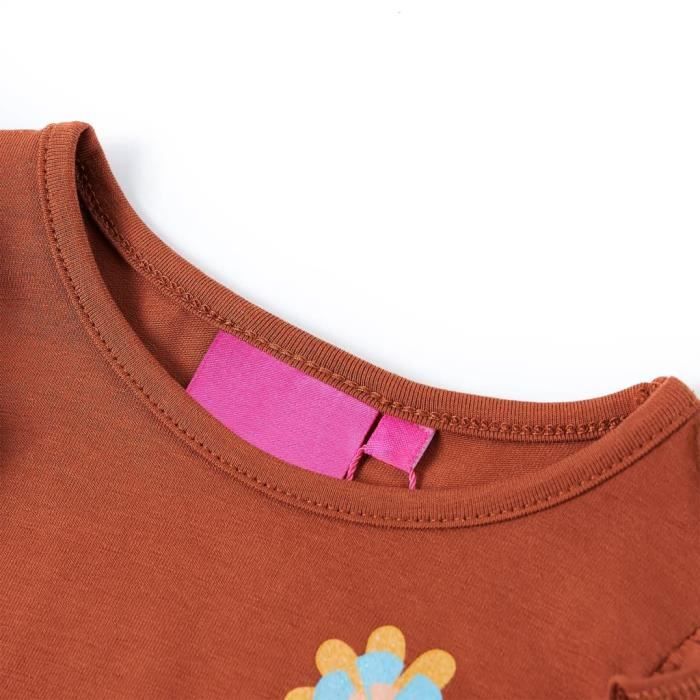 T-shirt enfants à manches longues imprimé floral 2 couleurs et 5 dimensions disponibles