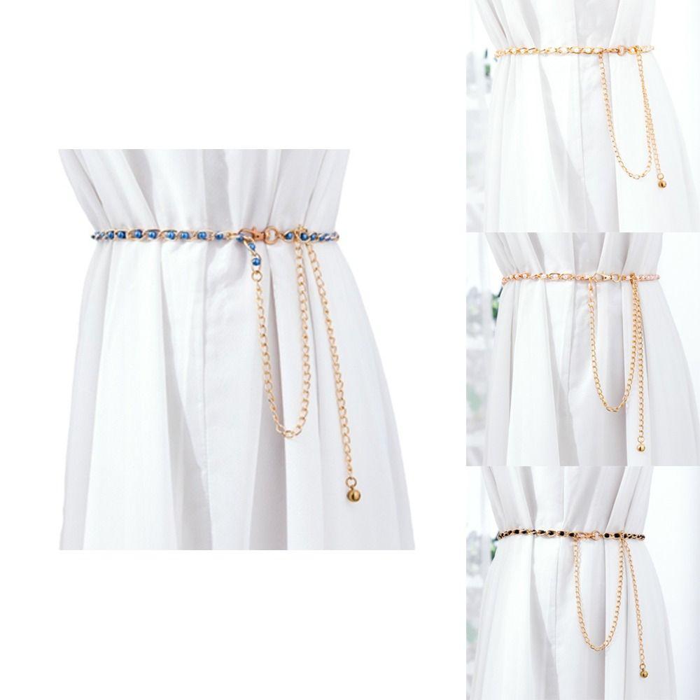 Thin Ball Pendant Waist Chain Boho Dress Skirt Decorative Waistband Women Dress Decoration