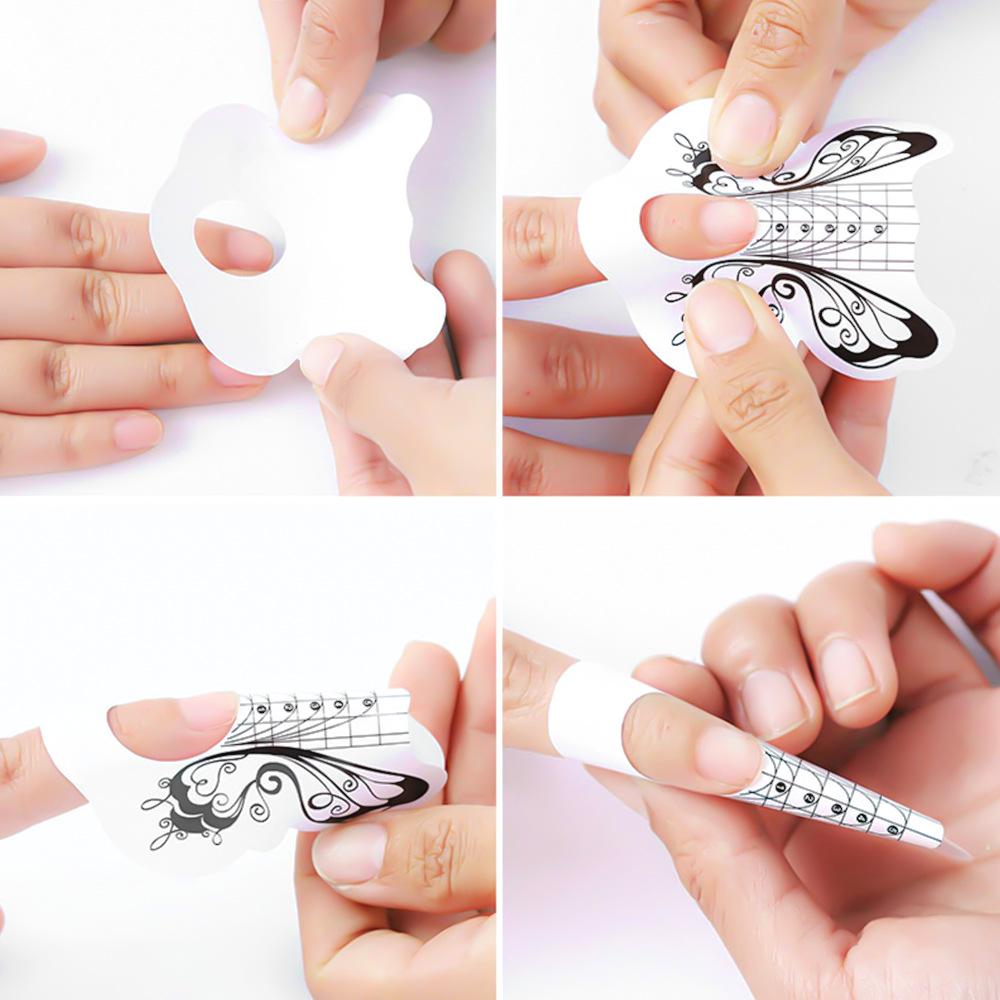 100 Cross-border Exclusive French Nail Extension Forms - Horseshoe & Rectangular Designs