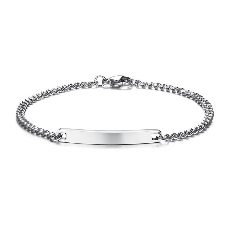 Free Engraving Stainless Steel Bracelet Nameplate Initial Couple Matching ID Identification Men Women Jewelry Dropshipping