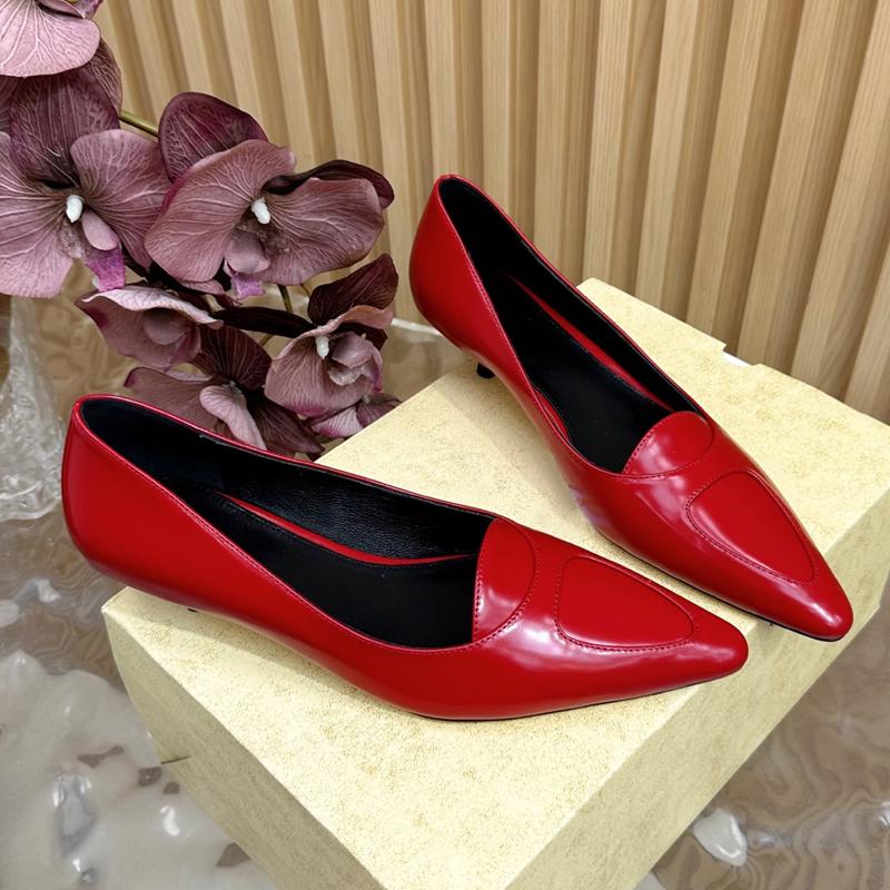 Pointed Toe Single Shoes Kitten Heel