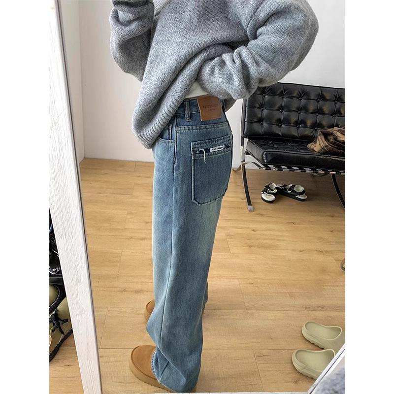 

Женские джинсы с высокой посадкой и широкими штанинами - Большой размер, Моделирующие, Подходят для фигуры типа груша S