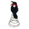 Halloween Crow Tree Topper Mini Crow Treetop Ornaments with Red Scarf And Fuzzy Pompom Ball for Christmas Halloween Party Supplies