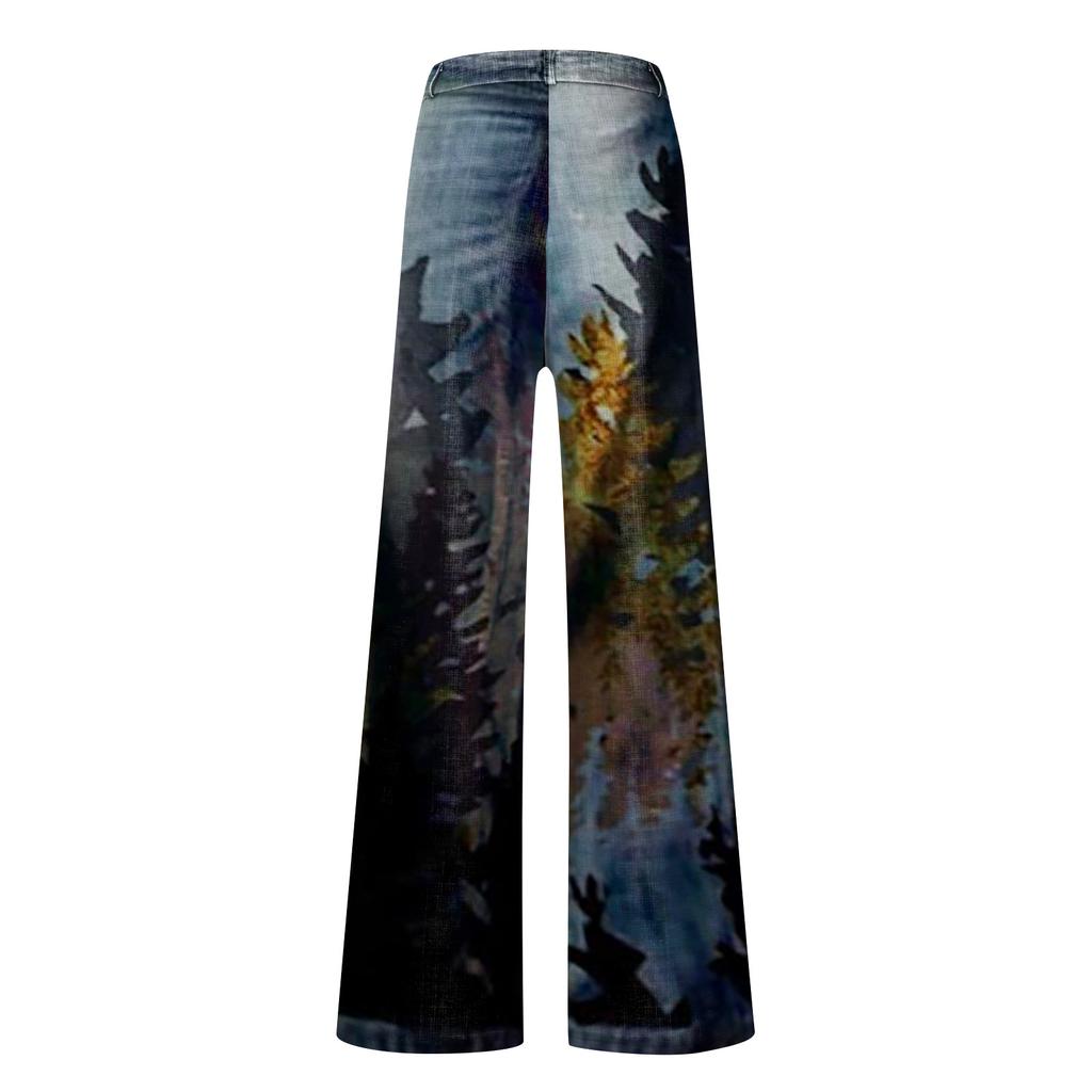 Fashion Women's Casual Solid Pockets Hip Lift Skinny Floor Broad Leg High Waist Pants