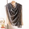 Luxury Wool Scarf Men Women Thick Knitted Shawl With Jacquard Winter Warm Accessory 90x200cm 132x132cm