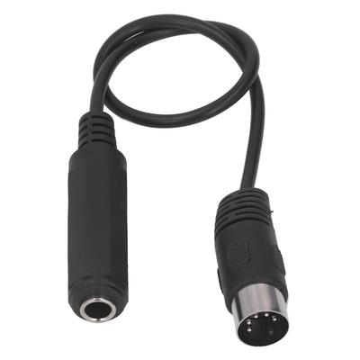6.35mm Female To 5pin MIDI Adapter Cable 1ft Plug and Play Microphone Adapter Cable O Adapter