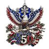 Patriotic Christmas Tree Snowflake Ornaments 250 Anniversary USA Ornament, United States 1776-2026 250th National Day Festive Keepsake, Acrylic