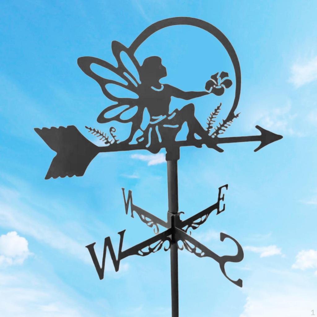 Iron Weather Vane Animal Figure Practical Wind Direction Indicator Farm Outdoor Garden Yard