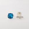 Swiss Blue Topaz Gemstone 925 Sterling Silver Men's Suit Cufflink 1" Handmade Jewelry Gift For Husband CL-9-10