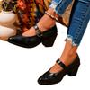 Fashion Plus Size 2025 Retro Mary Janes Women's High Heels Shallow Hot Sale Chunky Heels Buckle Strap Pumps Versatile Dress & Career