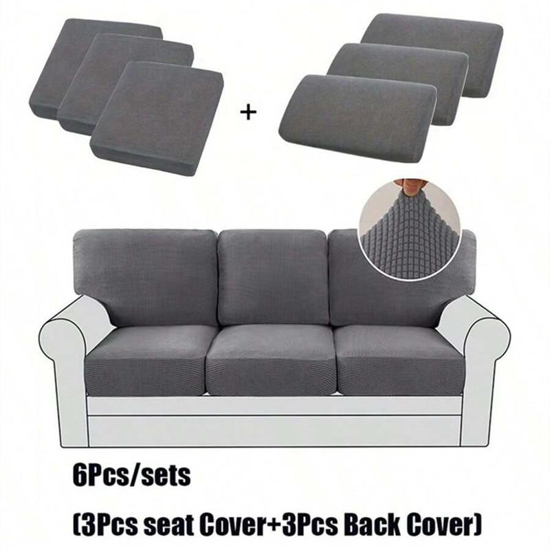 Elastic Sofa Cushion Cover, Couch Cover, Furniture Protector, Living Room, 4 Pcs, 6Pcs Set