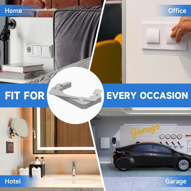 10PCS Socket Wall Platess Gasket Wall Platess Electrical Socket and Electrical Box Repair, Fix Loose Socket and Electrical Box