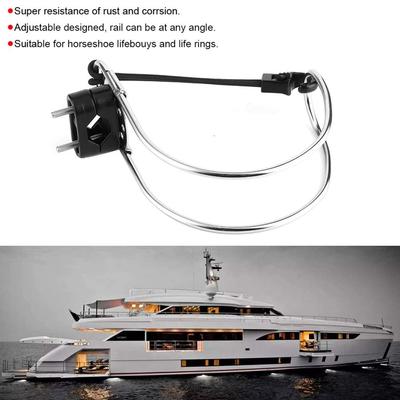 Stainless Steel Life Ring Holder Stainless Steel 304 Marine Grade Lifebuoy Bracket Float Ball Swimming Ring Holder Yacht