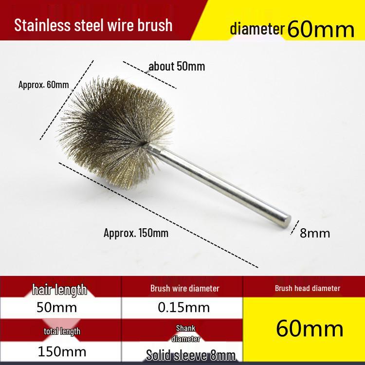 Electric Drill Stainless Steel Pipe Brush with Extended Handle for Polishing, Grinding, Deburring, and Rust Removal