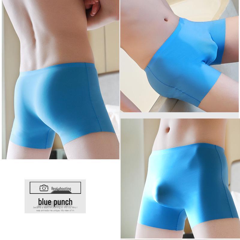Men's Spring-Summer Ice Silk 3D Seamless Boxer Briefs – Lightweight, Transparent, Plus Size