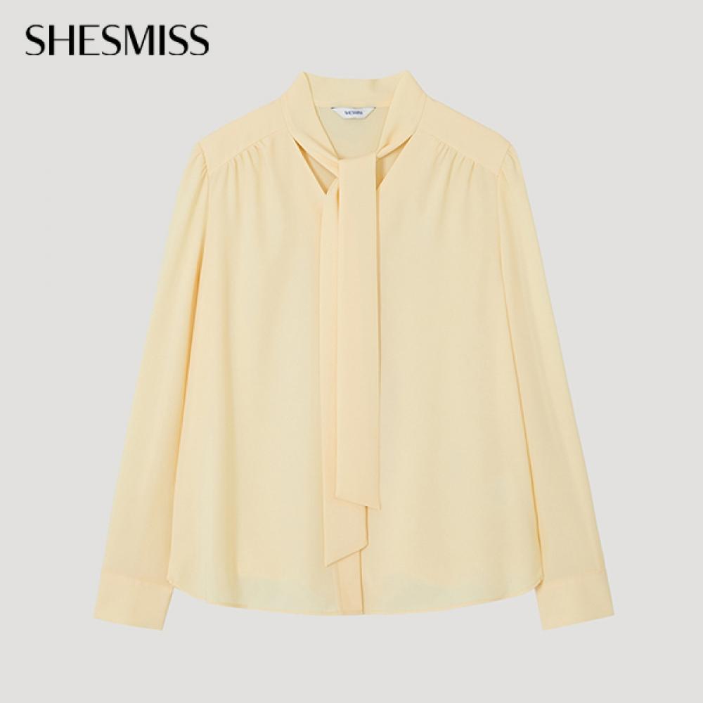 

She S miSS Tie Neck blouSe Swwblp12010 Ly light yellow/55