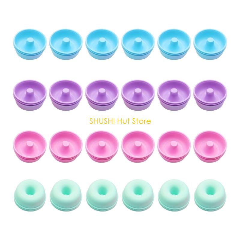 24pcs Multicolored Heat Resistant Silicone Baking Cups Oven Safe Muffin Molds D57B