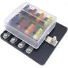 8 Way Blade Fuse Box Holder, 8 Way ATC/ATO Blade Fuse Holder Box, 8 Way ATC/ATO Blade Fuse Holder Box with 5A/1-A/15A/20A Fuses, 8 Way Blade Fuse