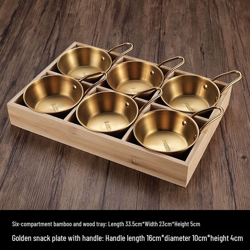 Commercial Korean Style Nine-Grid Metal Serving Platter