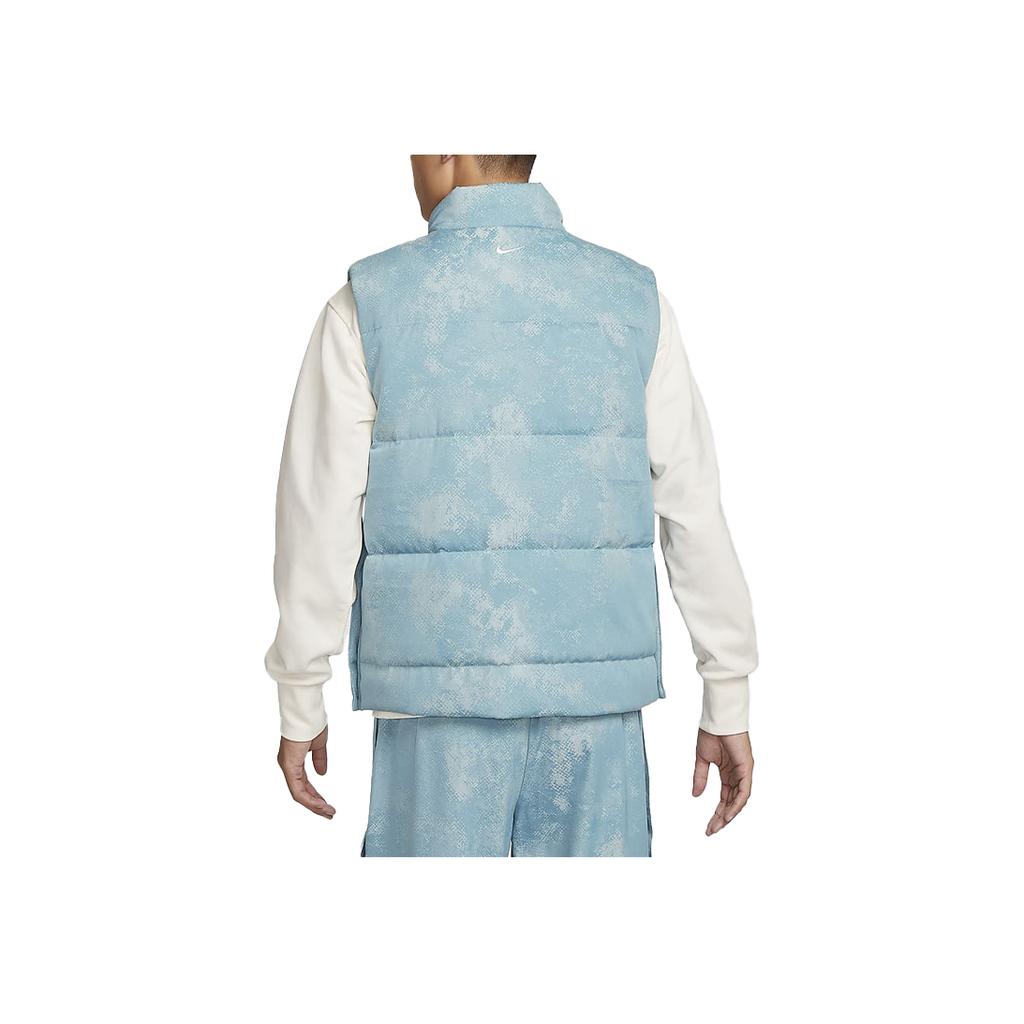 Nike Colete Elegante Jacquard Quente Resistente à Água Basquetebol Colete Masculino Azul-Denim-Verde Branco HF7721-464