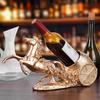 Brown Horse Sculpture Wine Rack Freestanding Wine Bottle Holder Statue Wine Display Stand for Wine Lovers Restaurant Decor