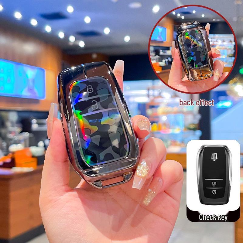 Premium Metal Buckle Full-Cover Key Case for 2024 Toyota Crown Land Cruiser