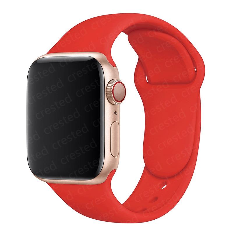 Silicone Strap For Watch Band 44mm 40mm 38mm 42mm Rubber Belt Wristband Bracelet iWatch1 2 3 4 5 Se 6 Band