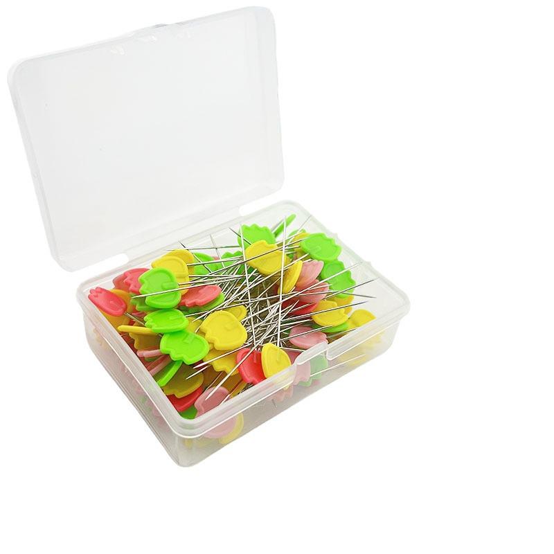 Sewing Patchwork Tools: Plum Blossom Flower Pattern Positioning Pins, 50pcs or 100pcs per Box