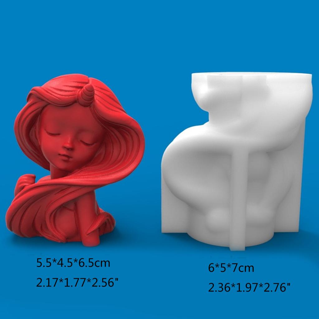 3D Ocean Girl Candle Silicone Mold for Candle Making,Aromatherapy Candle Resin Mould Ornaments Epoxy Resin Casting Mold