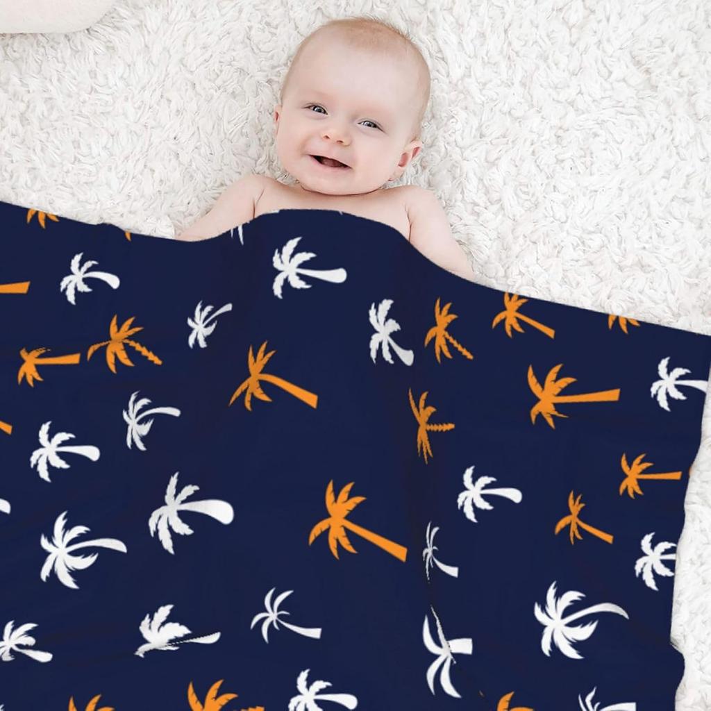 Coconut Palm Tree Throw Blankets All Season Ultra Soft Warm Summer Tropical Theme Fleece Blanket for Home Bed Sofa Couch Chair O