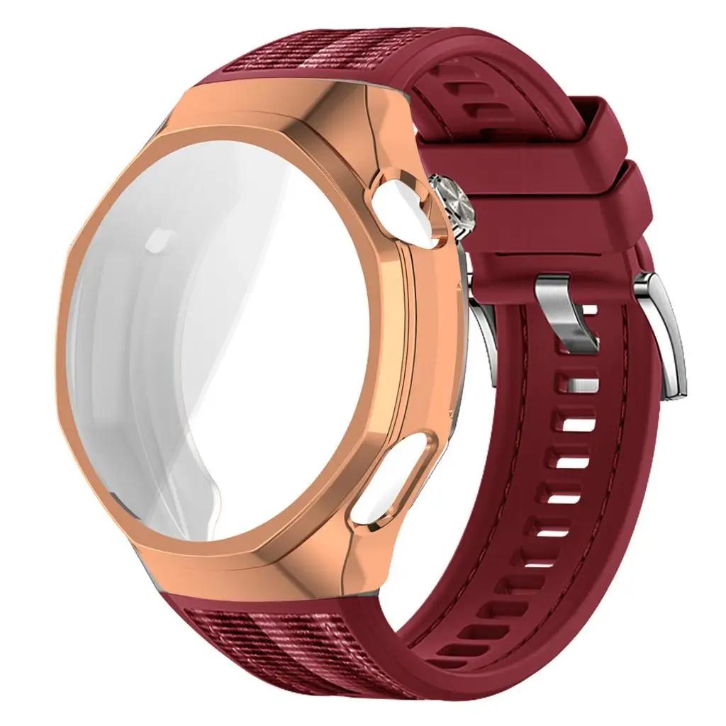 TPU Soft Case+Silicone Sport Woven Bracelet Band With TPU Protector Bumper Shell Cover For Huawei GT6 Pro 46mm
