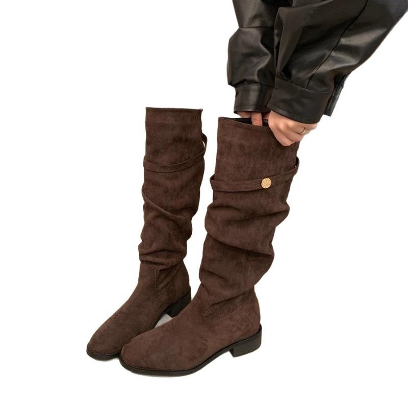 New Chunk-heeled Women's Shoes for Autumn and Winter, Versatile Long Boots