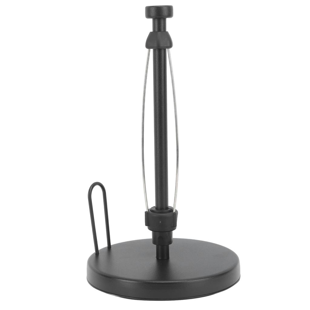 Paper Towel Holder with Damping Effect Stainless Steel Punch Free Single Hand Operable Paper Towel Stand for Home Black