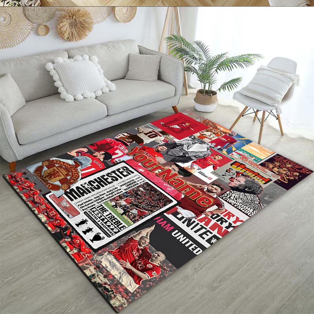 Manchester Personalized Text Carpet Perfect for Outdoor Foyer Game Room Hallway Antislip Carpet Anime Office Decor Birthday/Christmas Gift
