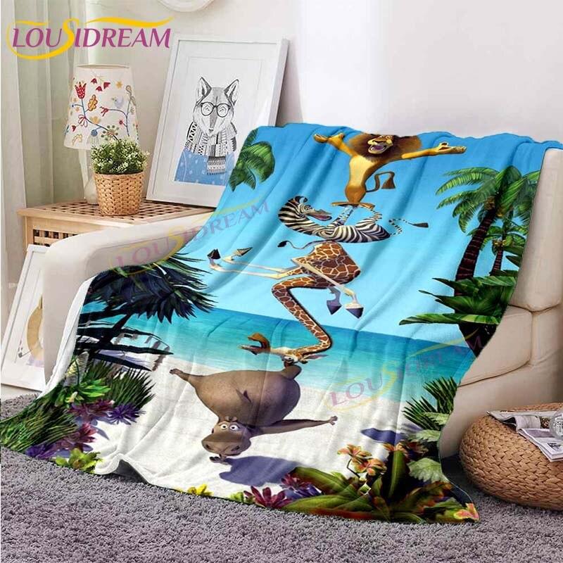 Kreslené flanelové deky Tučňáci z Madagaskaru Deka na pohovku postel Domácí deky pro dospělé děti Tučňák přehozové deky