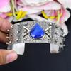 Lapis Lazuli Gemstone Handmade 925 Sterling Silver Cuff Bangle Adjustable KG-1870