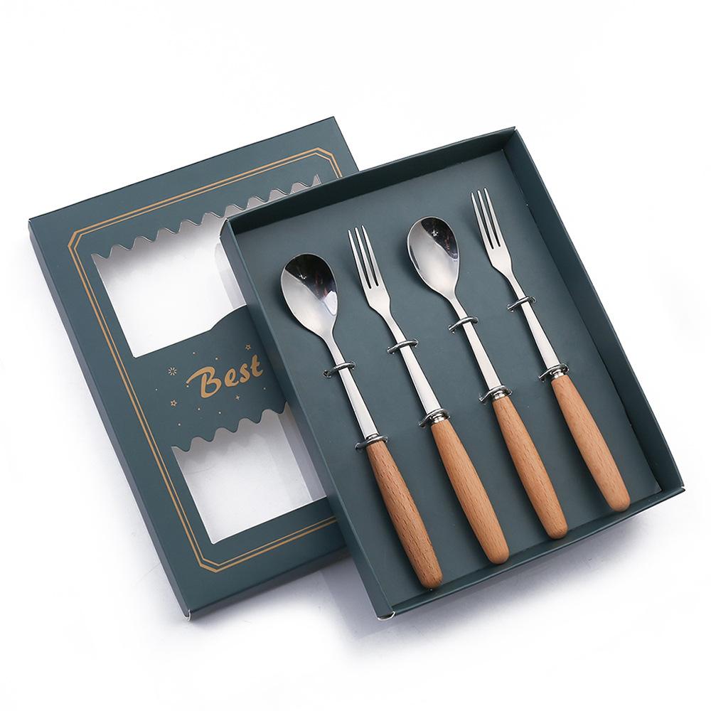 HANYANG Tableware Set Creative Spoon Round Spoon Stirring Spoon Gift Set Ice Spoon Fruit Fork Gift Set