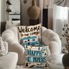 Vintage Country Camping Pillow Covers Square Cushion Covers Camper Vans Pine Trees Adventure Outdoor Nature Home Decor Sofa Room