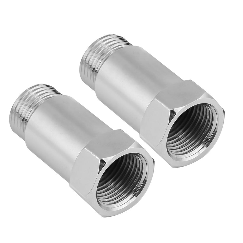 2Pcs 45mm M18 * 1,5 Check Engine Licht Eliminator Adapter O2 Sauerstoff Sensor Extender Spacer Silber