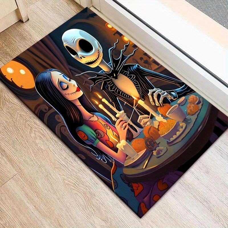 

1pc The Nightmare Before Christmas Pattern Area Rug Soft Flannel Floor Mat for Living Room, Office, Bedroom and Carpet, Sofa Coffee Table Floor Mat 60cm by 90cm