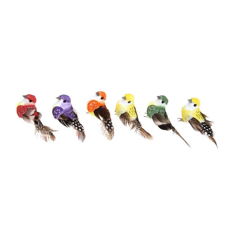12pcs/Set Simulation Feather Birds Models Fake Artificial Foam Animal Wedding Home Garden Figurine Ornament Miniature Decoration