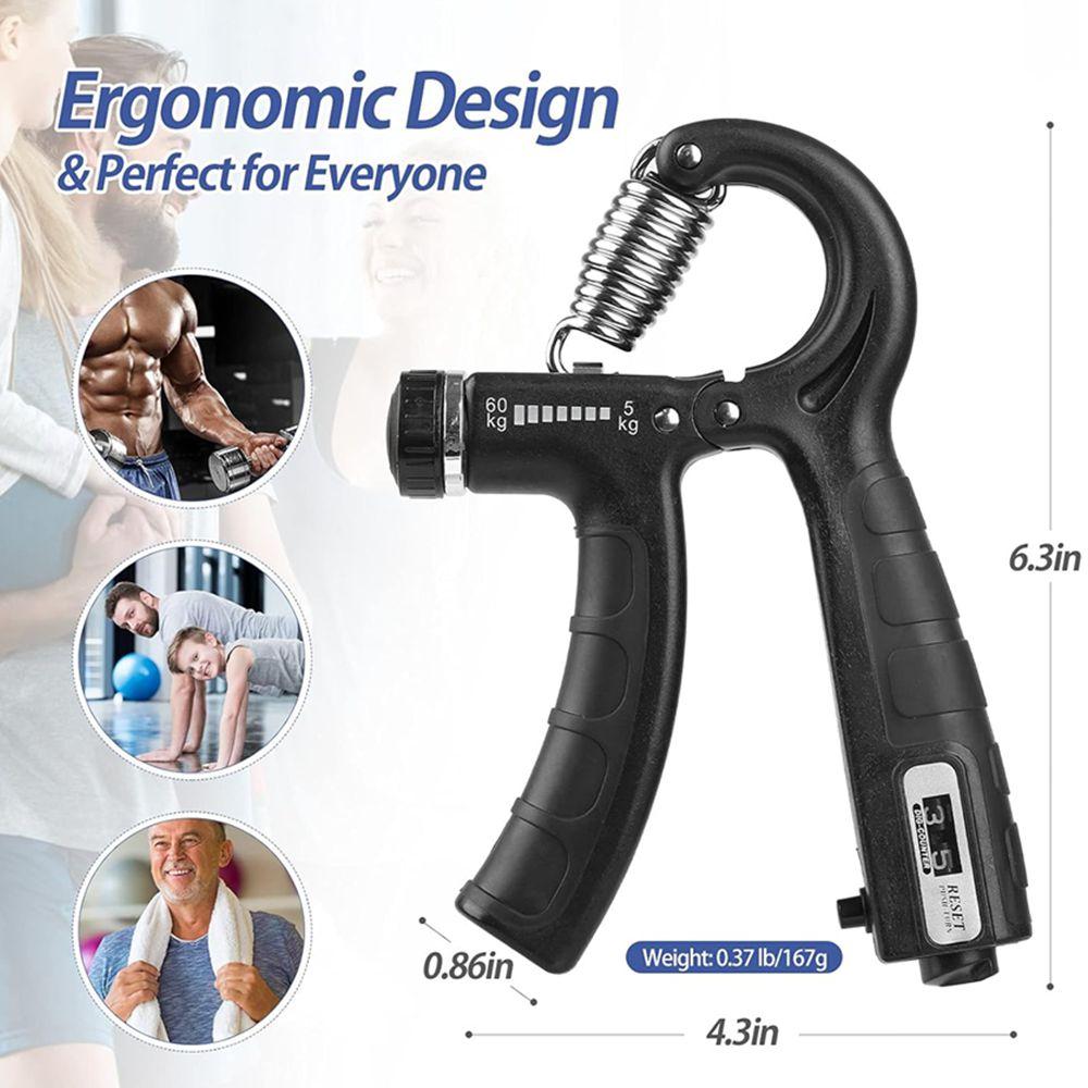 Grip Strength Trainer With Counter Hand Grip Strengthener With Adjustable Resistance 11-132 Lbs (5-60Kg) Forearm Strengthener